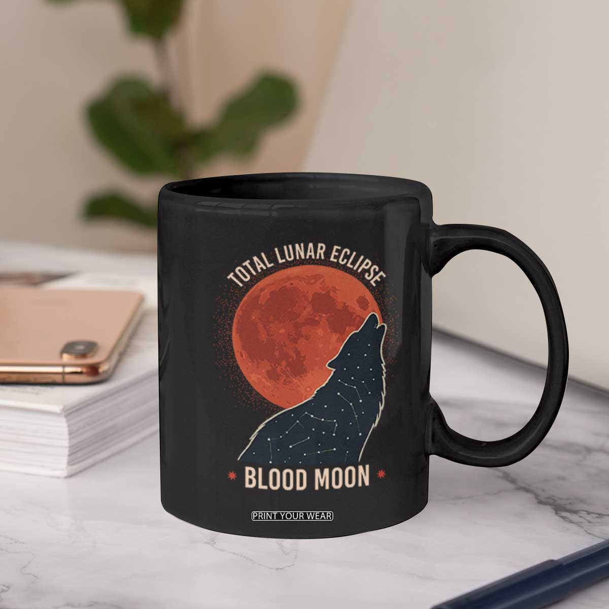 Total Lunar Eclipse March 3 2026 Coffee Mug Constellation Wolf Souvenir Graphic TS02 Print Your Wear