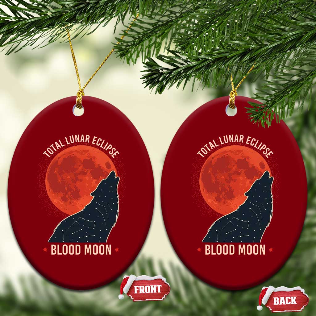 Total Lunar Eclipse March 3 2026 Ceramic Ornament Constellation Wolf Souvenir Graphic TS02 Print Your Wear
