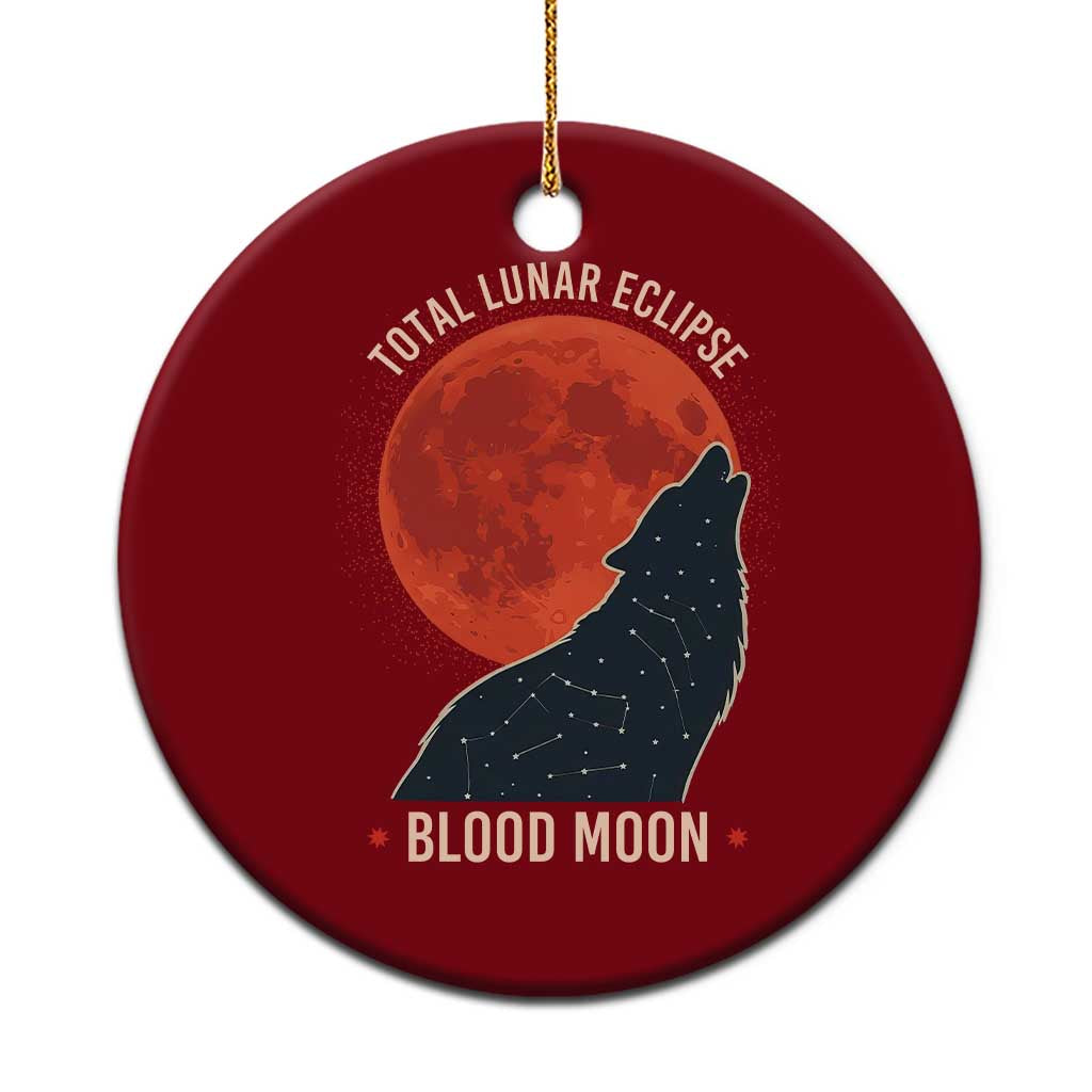 Total Lunar Eclipse March 3 2026 Ceramic Ornament Constellation Wolf Souvenir Graphic TS02 1pc Red Print Your Wear