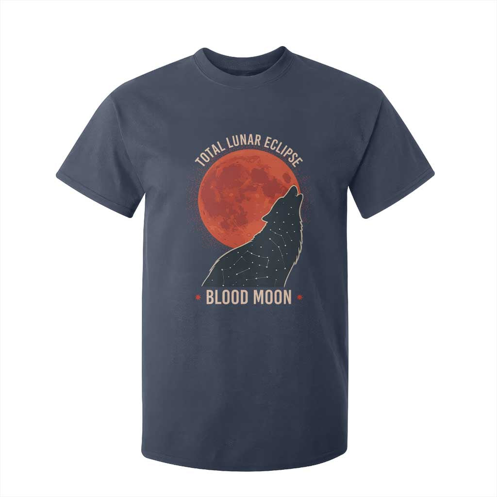 Total Lunar Eclipse March 3 2026 T Shirt For Kid Constellation Wolf Souvenir Graphic TS02 Navy Print Your Wear