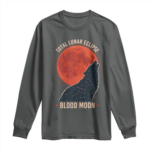 Total Lunar Eclipse March 3 2026 Long Sleeve Shirt Constellation Wolf Souvenir Graphic TS02 Dark Heather Print Your Wear