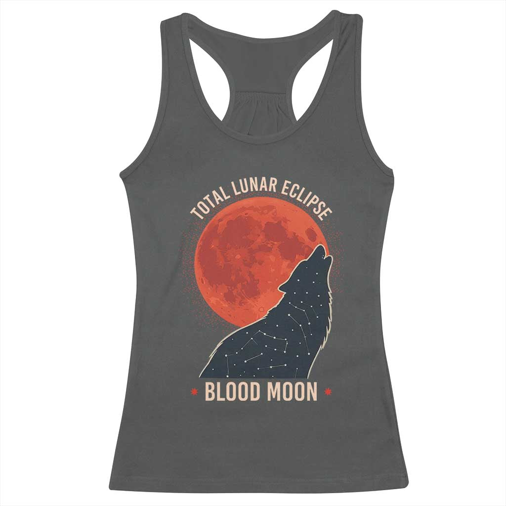 Total Lunar Eclipse March 3 2026 Racerback Tank Top Constellation Wolf Souvenir Graphic TS02 Dark Heather Print Your Wear