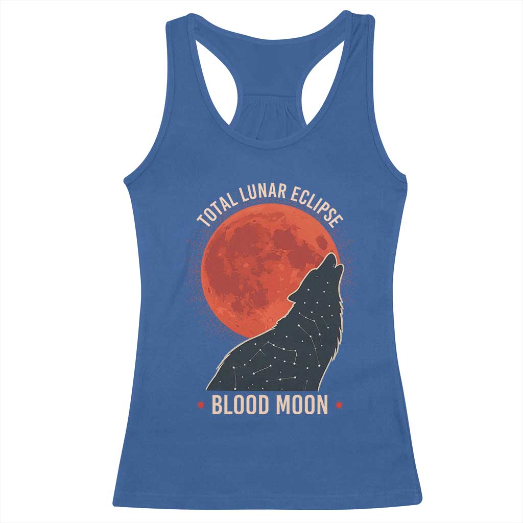 Total Lunar Eclipse March 3 2026 Racerback Tank Top Constellation Wolf Souvenir Graphic TS02 Royal Blue Print Your Wear
