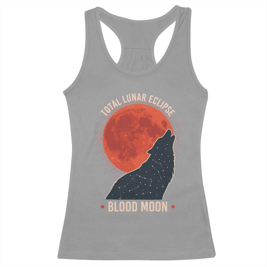 Total Lunar Eclipse March 3 2026 Racerback Tank Top Constellation Wolf Souvenir Graphic TS02 Sport Gray Print Your Wear