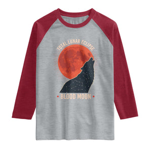 Total Lunar Eclipse March 3 2026 Raglan Shirt Constellation Wolf Souvenir Graphic TS02 Heather Gray Heather Red Print Your Wear