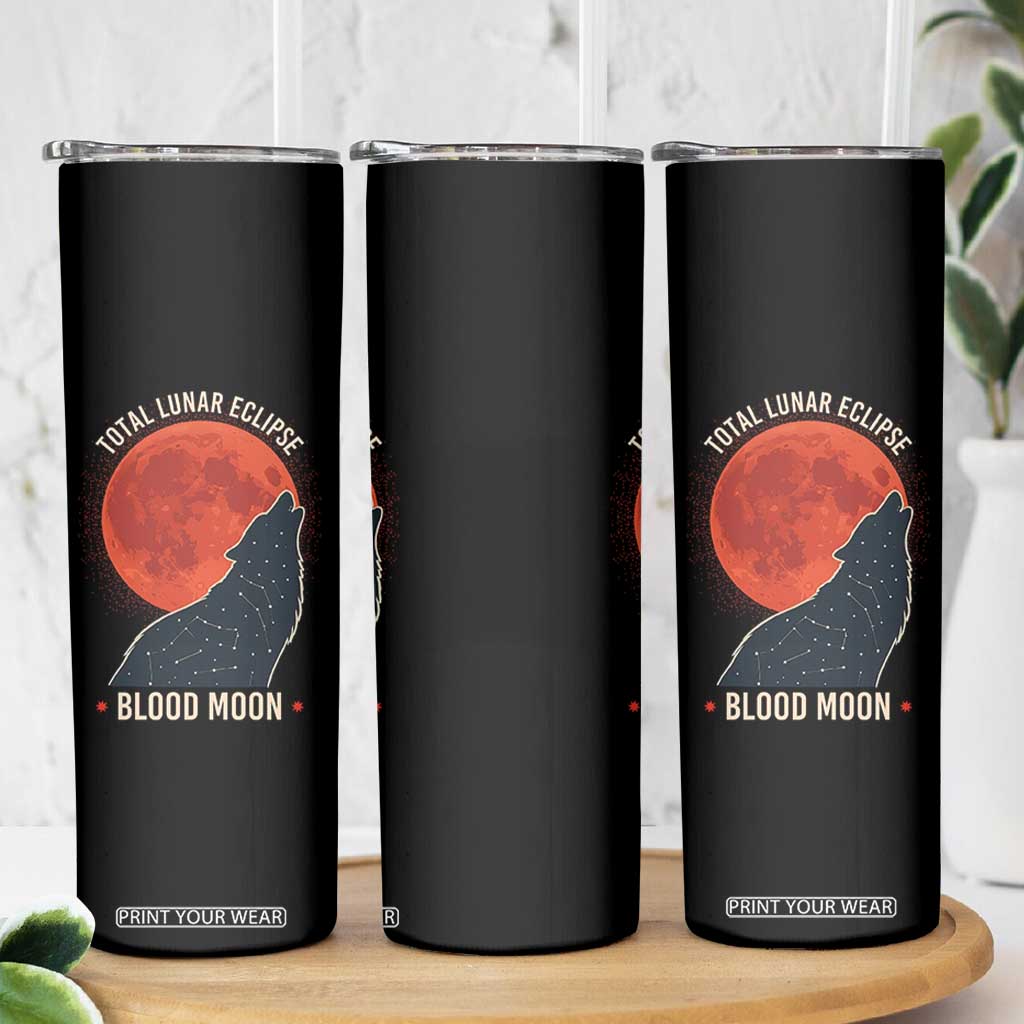 Total Lunar Eclipse March 3 2026 Skinny Tumbler Constellation Wolf Souvenir Graphic TS02 Print Your Wear