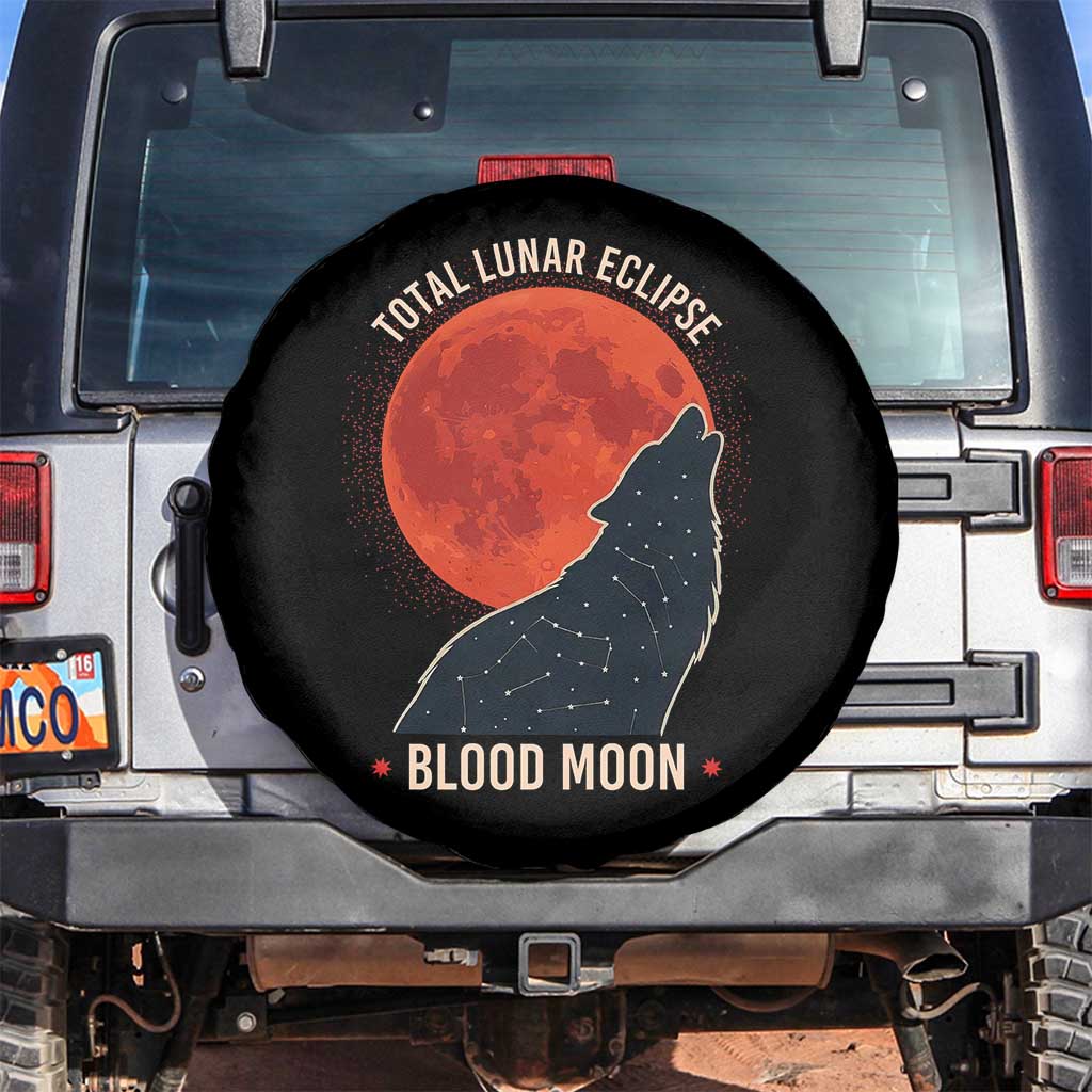Total Lunar Eclipse March 3 2026 Spare Tire Cover Constellation Wolf Souvenir Graphic TS02 No hole Black Print Your Wear