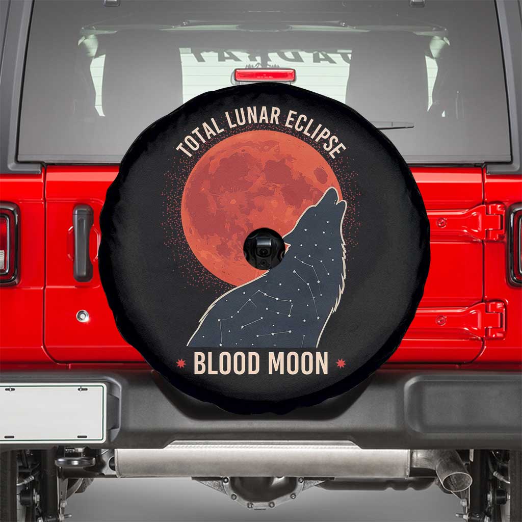 Total Lunar Eclipse March 3 2026 Spare Tire Cover Constellation Wolf Souvenir Graphic TS02 Black Print Your Wear