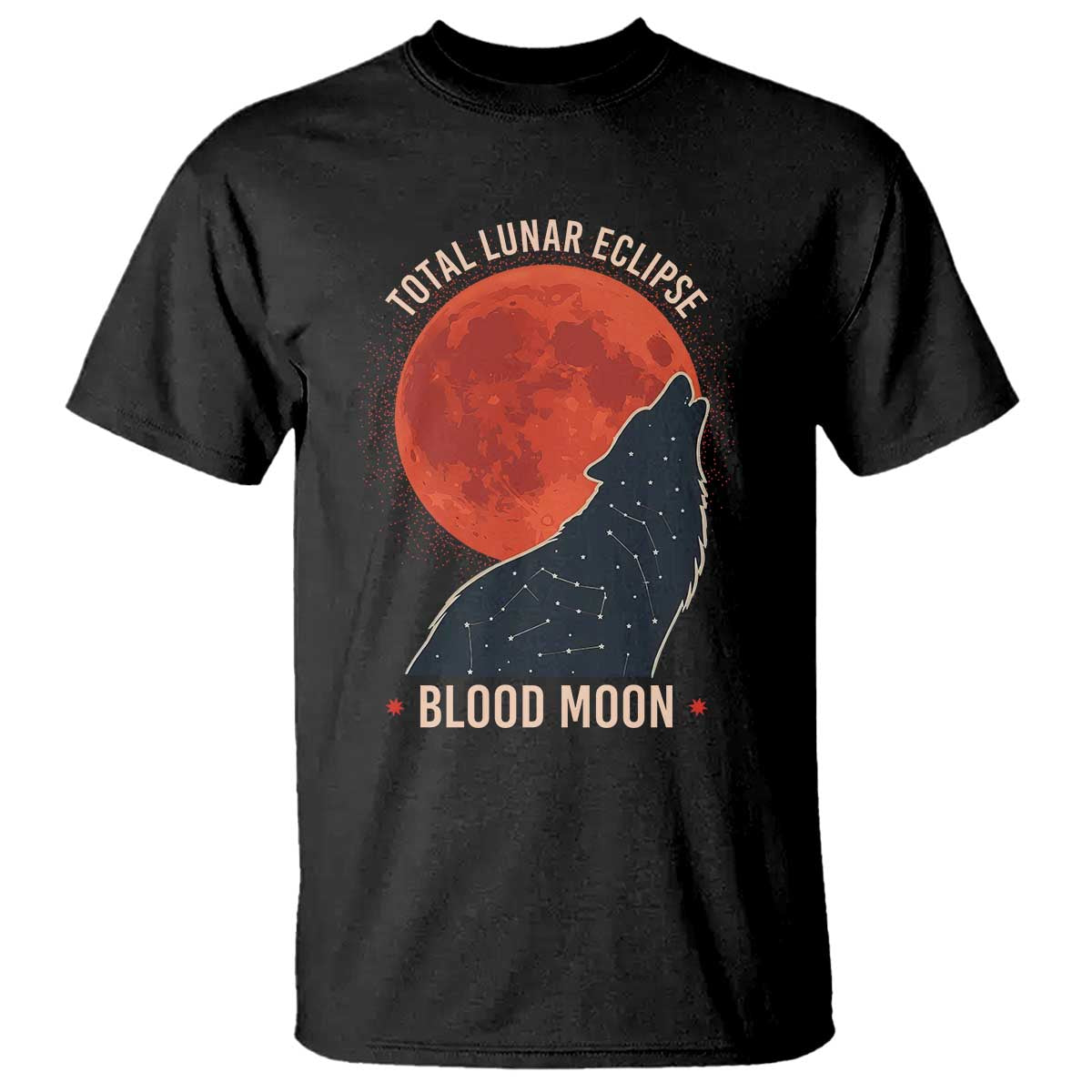 Total Lunar Eclipse March 3 2026 T Shirt Constellation Wolf Souvenir Graphic TS02 Black Print Your Wear