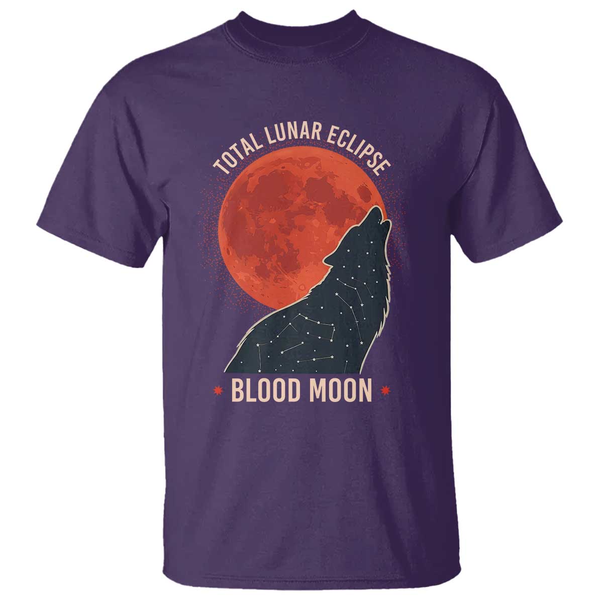 Total Lunar Eclipse March 3 2026 T Shirt Constellation Wolf Souvenir Graphic TS02 Purple Print Your Wear