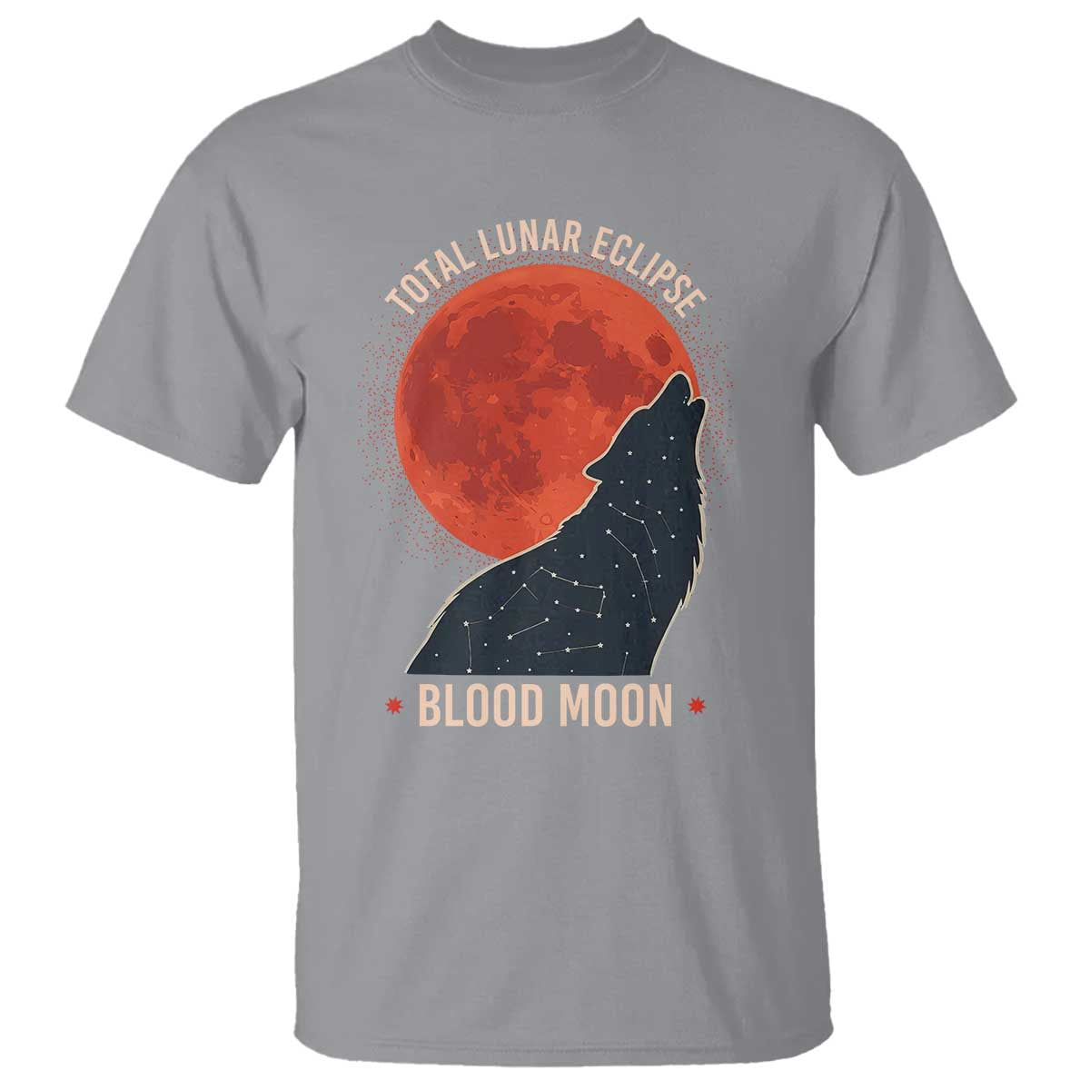 Total Lunar Eclipse March 3 2026 T Shirt Constellation Wolf Souvenir Graphic TS02 Sport Gray Print Your Wear