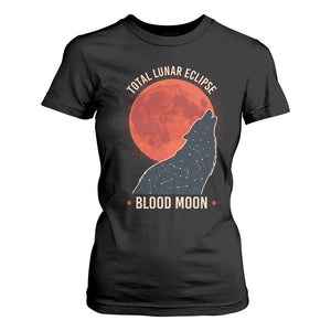 Total Lunar Eclipse March 3 2026 T Shirt For Women Constellation Wolf Souvenir Graphic TS02 Black Print Your Wear