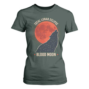 Total Lunar Eclipse March 3 2026 T Shirt For Women Constellation Wolf Souvenir Graphic TS02 Dark Forest Green Print Your Wear