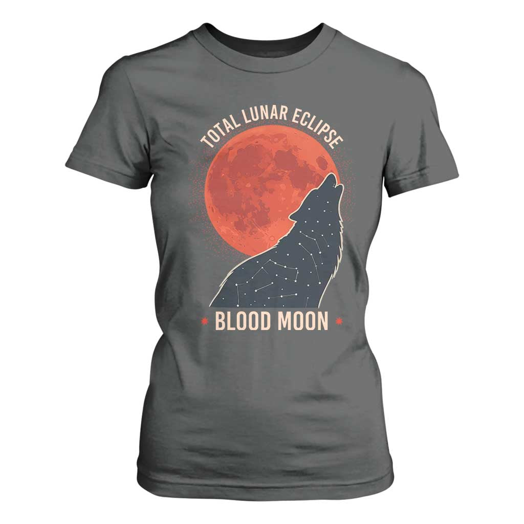 Total Lunar Eclipse March 3 2026 T Shirt For Women Constellation Wolf Souvenir Graphic TS02 Dark Heather Print Your Wear