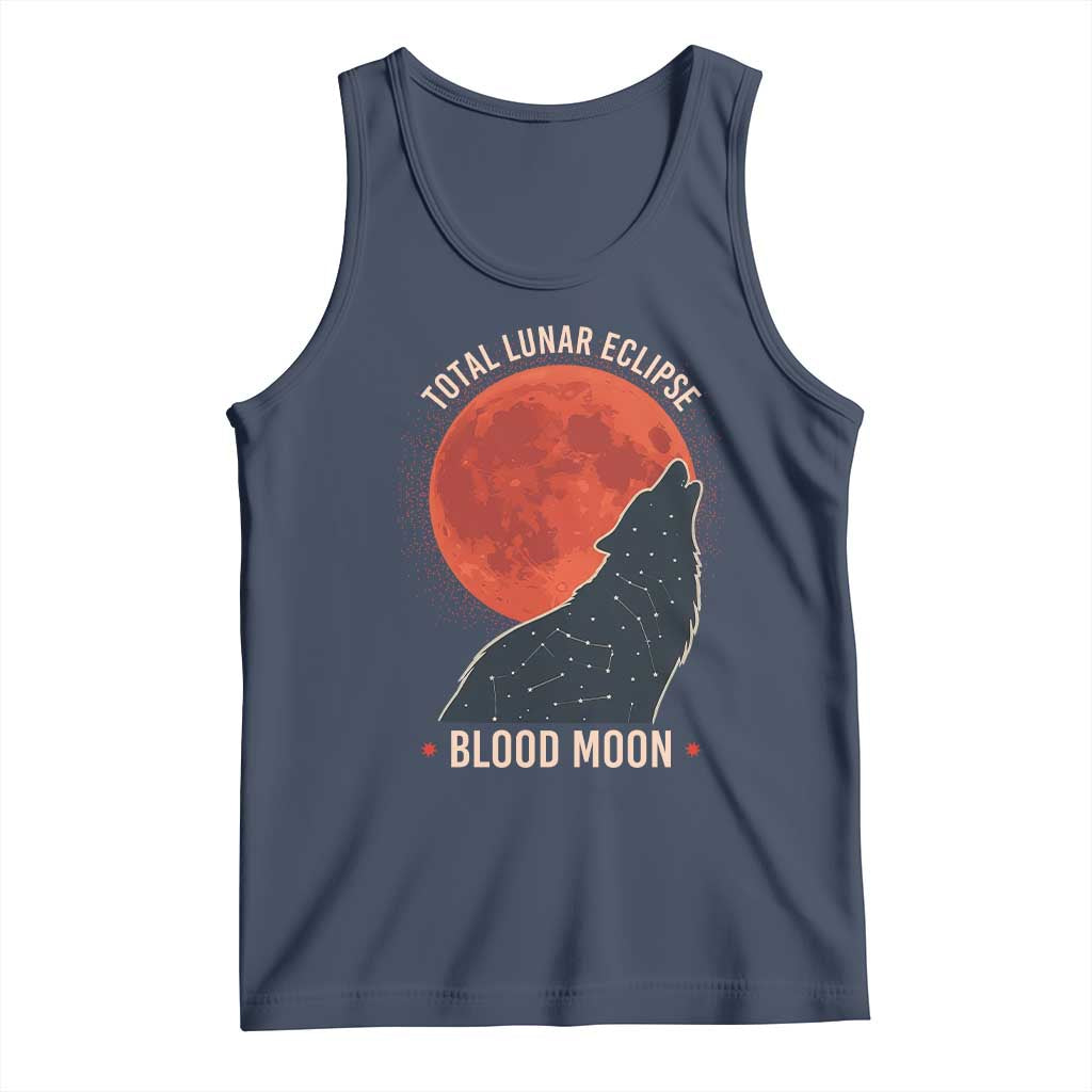 Total Lunar Eclipse March 3 2026 Tank Top Constellation Wolf Souvenir Graphic TS02 Navy Print Your Wear
