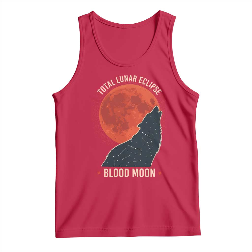 Total Lunar Eclipse March 3 2026 Tank Top Constellation Wolf Souvenir Graphic TS02 Red Print Your Wear