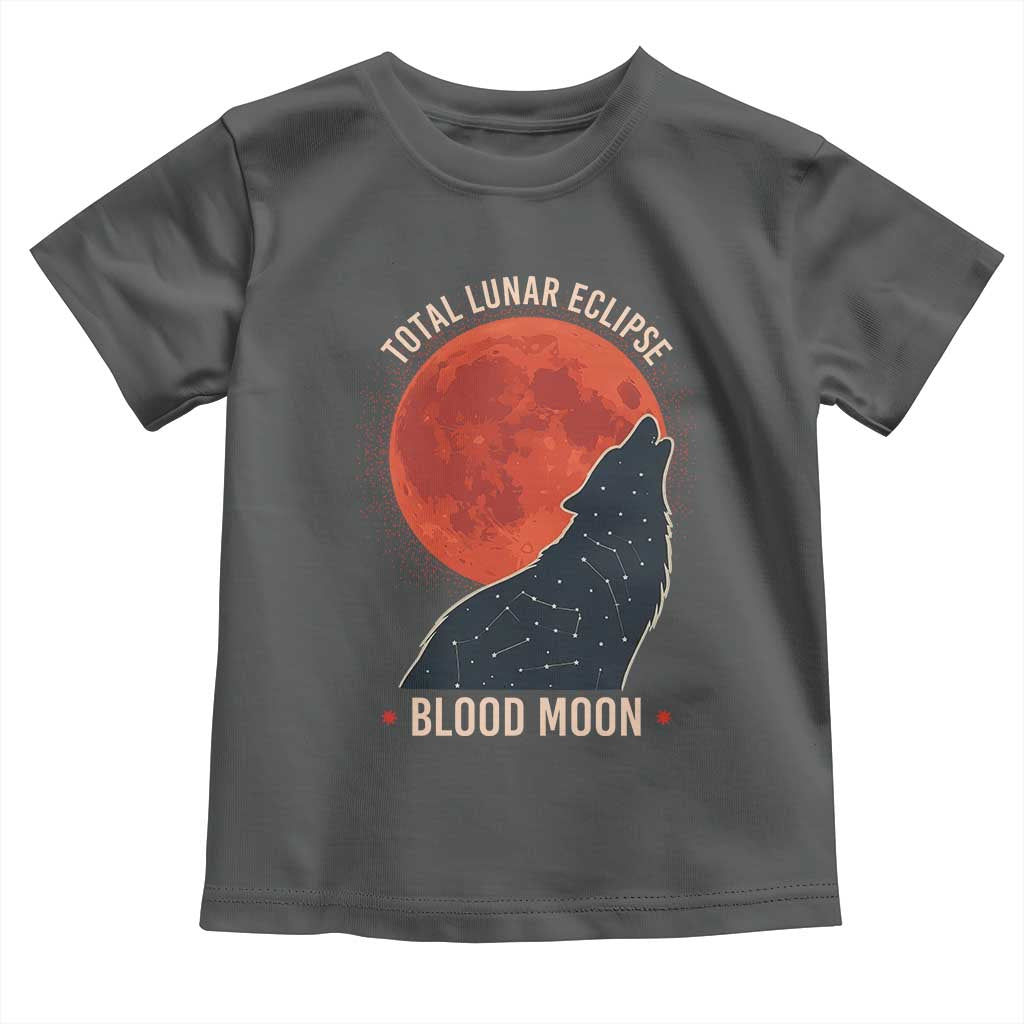 Total Lunar Eclipse March 3 2026 Toddler T Shirt Constellation Wolf Souvenir Graphic TS02 Dark Heather Print Your Wear