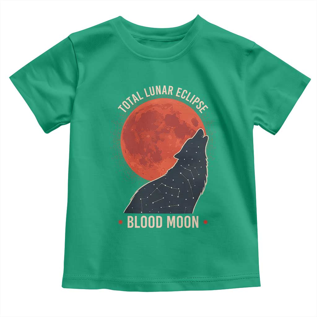 Total Lunar Eclipse March 3 2026 Toddler T Shirt Constellation Wolf Souvenir Graphic TS02 Irish Green Print Your Wear