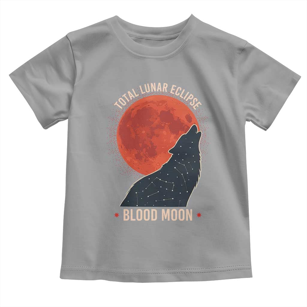 Total Lunar Eclipse March 3 2026 Toddler T Shirt Constellation Wolf Souvenir Graphic TS02 Sport Gray Print Your Wear