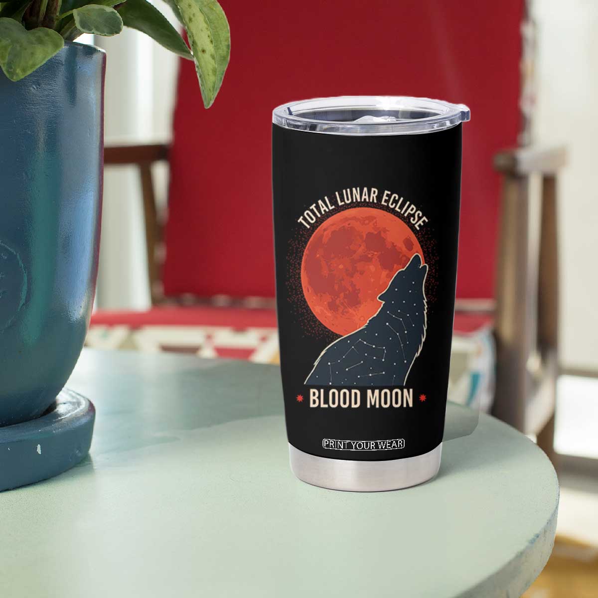 Total Lunar Eclipse March 3 2026 Tumbler Cup Constellation Wolf Souvenir Graphic TS02 Print Your Wear