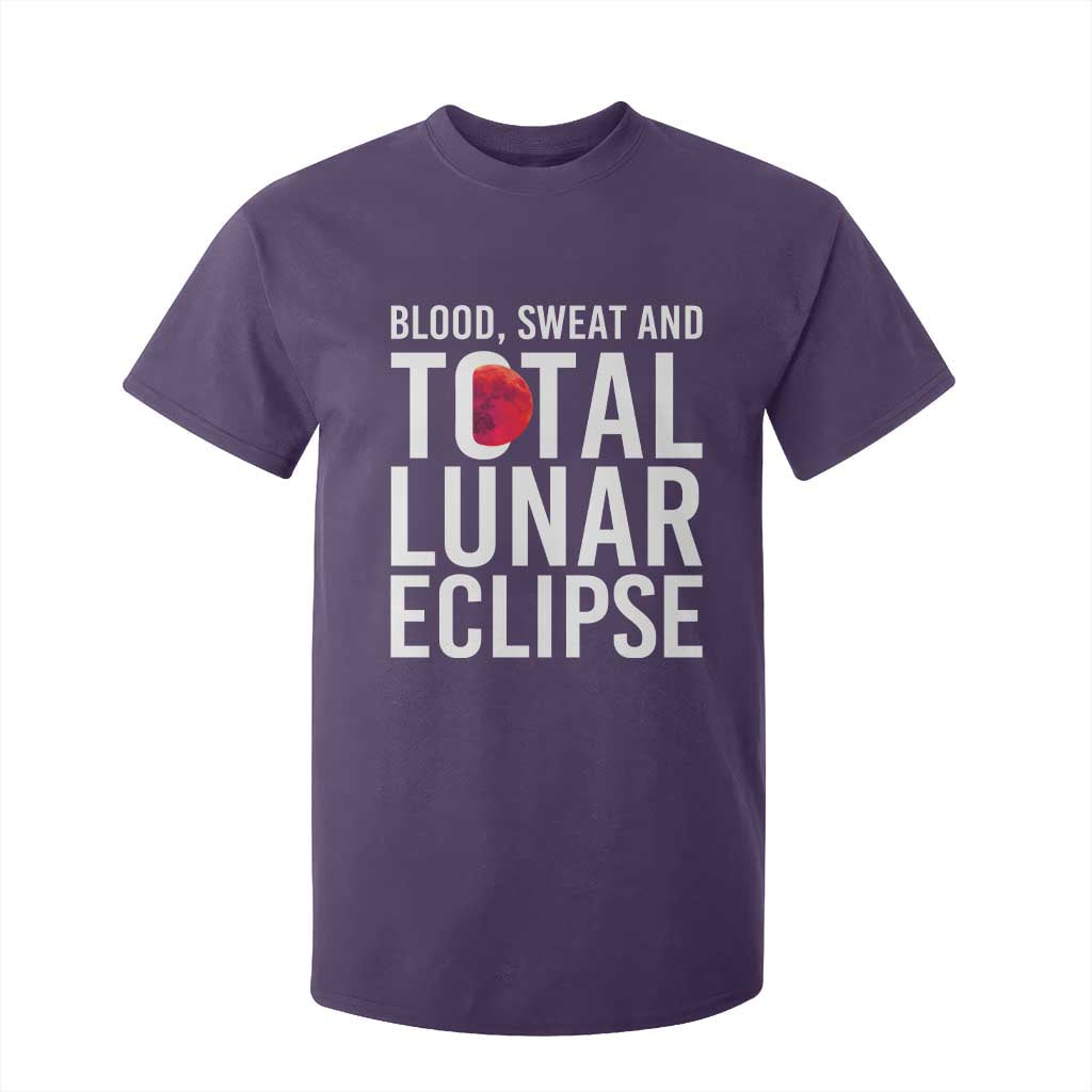 Blood Sweat and Total Lunar Eclipse T Shirt For Kid Funny Astronomy Pun Graphic TS02 Purple Print Your Wear