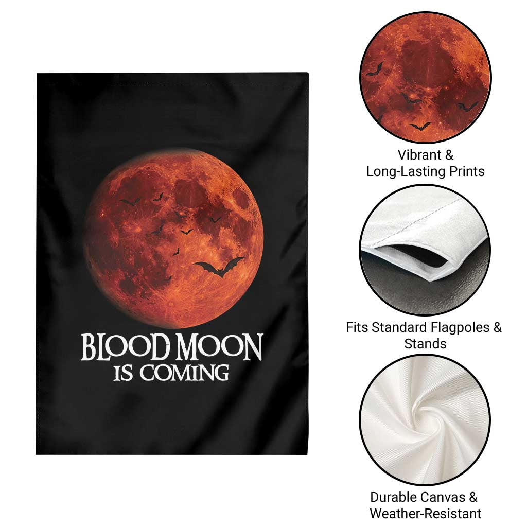 Blood Moon Is Coming Spooky Halloween Garden Flag Flying Bats Gothic Dark Horror Graphic TS02 Print Your Wear
