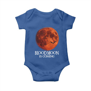 Blood Moon Is Coming Spooky Halloween Baby Onesie Flying Bats Gothic Dark Horror Graphic TS02 Royal Blue Print Your Wear