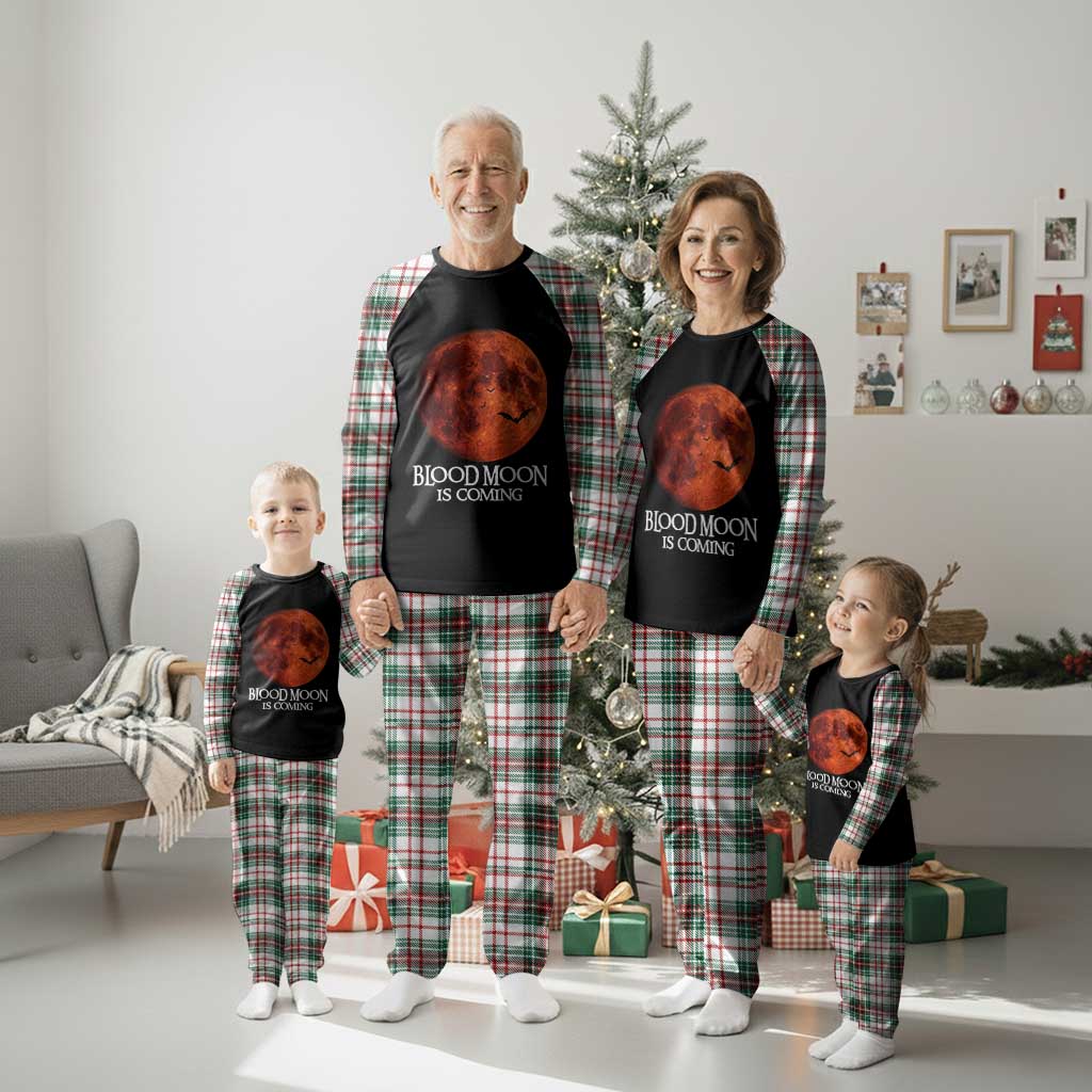 Blood Moon Is Coming Spooky Halloween Plaid Pajama Set Flying Bats Gothic Dark Horror Graphic TS02 Christmas Plaid Print Your Wear