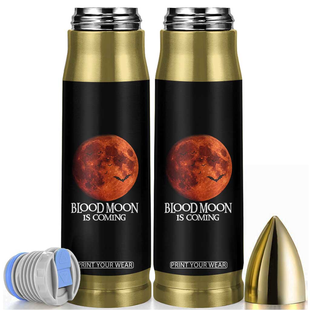 Blood Moon Is Coming Spooky Halloween Bullet Tumbler Flying Bats Gothic Dark Horror Graphic TS02 Black Print Your Wear