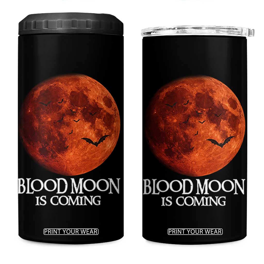 Blood Moon Is Coming Spooky Halloween 4 in 1 Can Cooler Tumbler Flying Bats Gothic Dark Horror Graphic TS02 One Size: 16 oz Black Print Your Wear