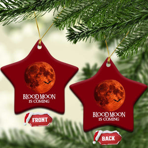 Blood Moon Is Coming Spooky Halloween Ceramic Ornament Flying Bats Gothic Dark Horror Graphic TS02 Print Your Wear