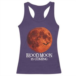 Blood Moon Is Coming Spooky Halloween Racerback Tank Top Flying Bats Gothic Dark Horror Graphic TS02 Purple Print Your Wear