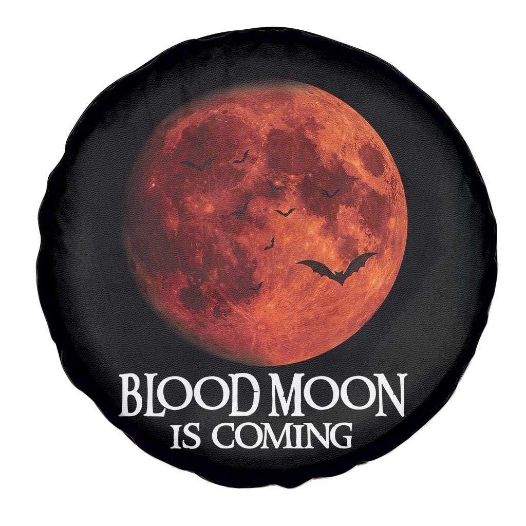 Blood Moon Is Coming Spooky Halloween Spare Tire Cover Flying Bats Gothic Dark Horror Graphic TS02 Print Your Wear