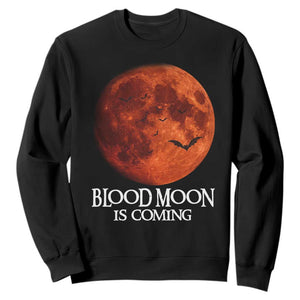Blood Moon Is Coming Spooky Halloween Sweatshirt Flying Bats Gothic Dark Horror Graphic TS02 Black Print Your Wear