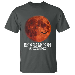 Blood Moon Is Coming Spooky Halloween T Shirt Flying Bats Gothic Dark Horror Graphic TS02 Dark Heather Print Your Wear