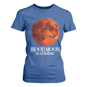 Blood Moon Is Coming Spooky Halloween T Shirt For Women Flying Bats Gothic Dark Horror Graphic TS02 Royal Blue Print Your Wear
