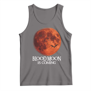 Blood Moon Is Coming Spooky Halloween Tank Top Flying Bats Gothic Dark Horror Graphic TS02 Deep Heather Print Your Wear
