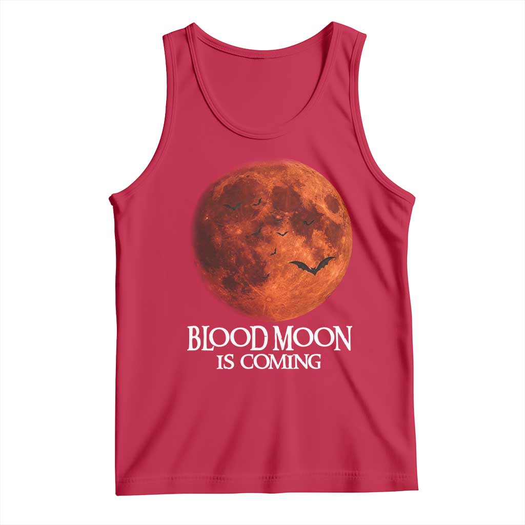 Blood Moon Is Coming Spooky Halloween Tank Top Flying Bats Gothic Dark Horror Graphic TS02 Red Print Your Wear