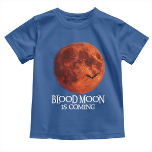 Blood Moon Is Coming Spooky Halloween Toddler T Shirt Flying Bats Gothic Dark Horror Graphic TS02 Royal Blue Print Your Wear