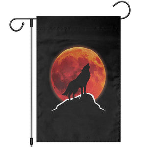 Howling Wolf Crimson Blood Moon Garden Flag Mountain Wildlife Nature Graphic TS02 Black Print Your Wear