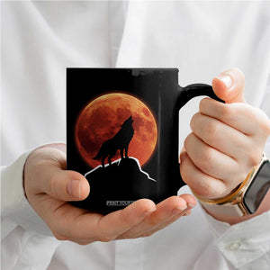 Howling Wolf Crimson Blood Moon Coffee Mug Mountain Wildlife Nature Graphic TS02 Print Your Wear