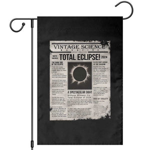 Retro Vintage Science Magazine Total Solar Eclipse 2024 Garden Flag Historic Totality Astronomy Geek Memorabilia TS02 Black Print Your Wear