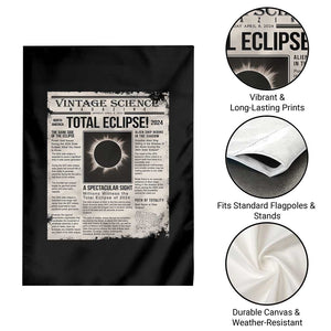 Retro Vintage Science Magazine Total Solar Eclipse 2024 Garden Flag Historic Totality Astronomy Geek Memorabilia TS02 Print Your Wear