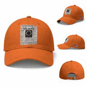 Retro Vintage Science Magazine Total Solar Eclipse 2024 Baseball Cap Historic Totality Astronomy Geek Memorabilia TS02 Baseball Cap Universal Fit Orange Print Your Wear