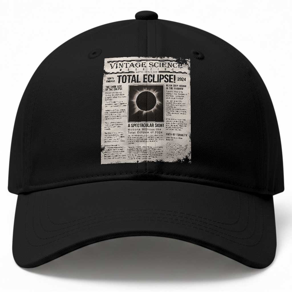 Retro Vintage Science Magazine Total Solar Eclipse 2024 Baseball Cap Historic Totality Astronomy Geek Memorabilia TS02 Print Your Wear