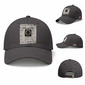 Retro Vintage Science Magazine Total Solar Eclipse 2024 Baseball Cap Historic Totality Astronomy Geek Memorabilia TS02 Baseball Cap Universal Fit Dark Gray Print Your Wear