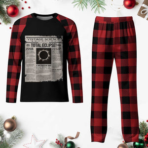 Retro Vintage Science Magazine Total Solar Eclipse 2024 Plaid Pajama Set Historic Totality Astronomy Geek Memorabilia TS02 Buffalo Plaid Print Your Wear