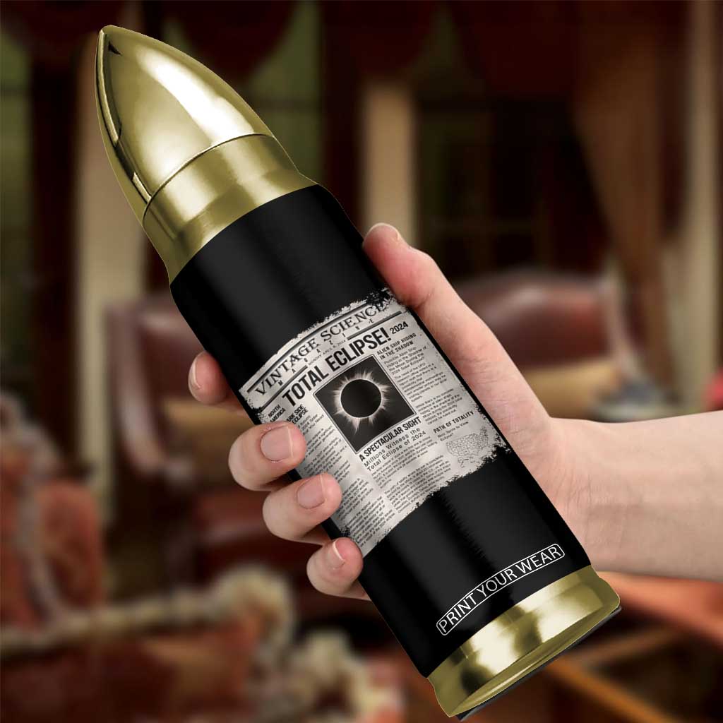 Retro Vintage Science Magazine Total Solar Eclipse 2024 Bullet Tumbler Historic Totality Astronomy Geek Memorabilia TS02 Print Your Wear