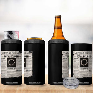 Retro Vintage Science Magazine Total Solar Eclipse 2024 4 in 1 Can Cooler Tumbler Historic Totality Astronomy Geek Memorabilia TS02 Print Your Wear