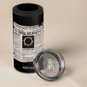 Retro Vintage Science Magazine Total Solar Eclipse 2024 4 in 1 Can Cooler Tumbler Historic Totality Astronomy Geek Memorabilia TS02 Print Your Wear
